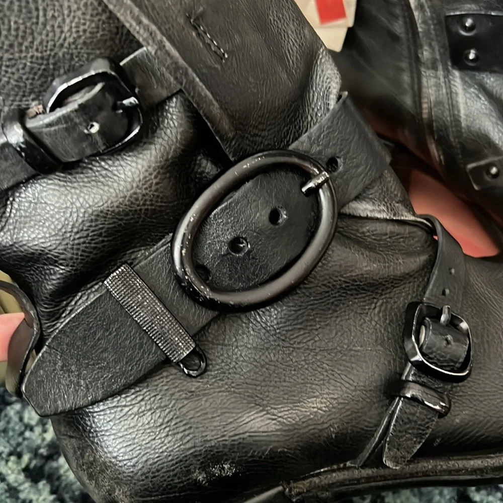 Women's Black Leather Boots - Picture 7 of 14